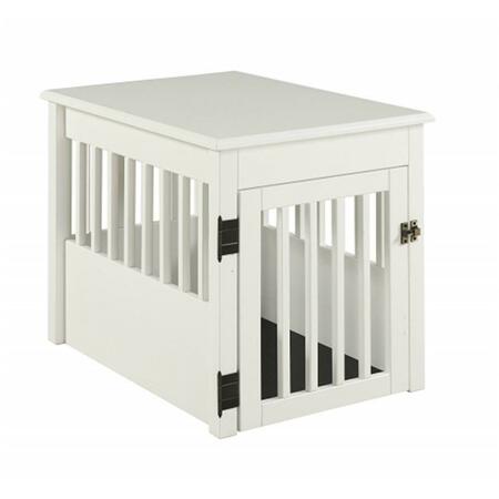 EF Furniture Ruffluv Pet Crate End Table - White 482403